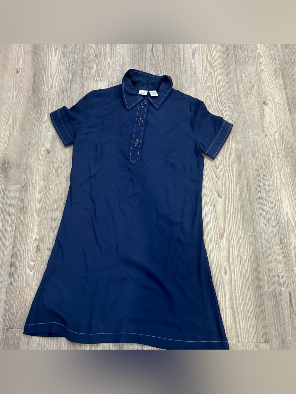 Vintage Gap Lightweight Polo Dress – Navy Blue with Contrast Stitching